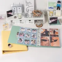 Classeur à anneaux A4 pour photocartes, en cuir PU avec découpe en forme de cœur, porte-photos de 3 pouces, grand album photo, livre de collection de photos d'idols coréens