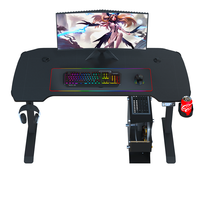 Bureau debout électrique réglable en hauteur BEISIJIE 65 pouces, bureau d'ordinateur de jeu grand format avec moteur unique et éclairage LED RGB