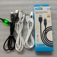 Cable USB Tipo C 6A de Carga Súper Rápida, Cable de Silicona Suave con Indicador LED de 1M, Cable de Datos para Todos los Teléfonos Android