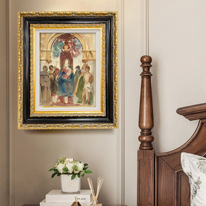 Khung tranh gỗ đặc cao cấp, sang trọng, rộng 11cm, trang trí treo tường nhà, khung tranh dát vàng tùy chỉnh - Product Image 6