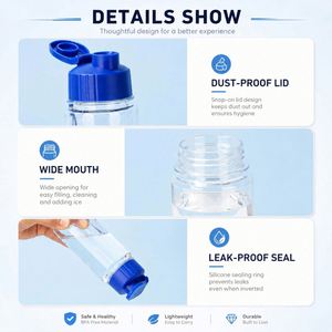 Botella de Agua Deportiva Personalizada para Mascotas, de Plástico, con Correa de Transporte, Portátil, a Prueba de Fugas, Transparente, para Gimnasio, Viajes al Aire Libre - Product Image 4