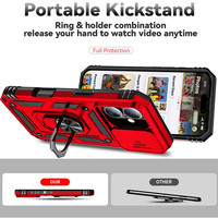 Defend Case Hybrid Armour PC 360 Derece Manyetik Standlı Darbeye Dayanıklı 2'si 1 Arada Koruyucu Kılıf Kamera Koruması iPhone 15 Pro için