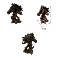 Ornement en résine tête de cheval style nordique, luxe léger, sculpture de bureau, décoration rétro pour armoire à vin, entrée ou table