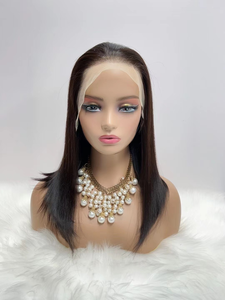 卸売 13x4 5x5 ショートボブウィッグ |   バージン人毛レースフロントコレクション |   HD透明レース - Product Image 3