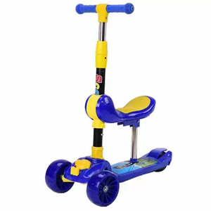 Trottinette à 3 roues pour enfants avec siège, trottinette pliable à hauteur réglable pour tout-petits de 3 à 12 ans, trottinette sécurisée pour débutants avec roues lumineuses - Product Image 2