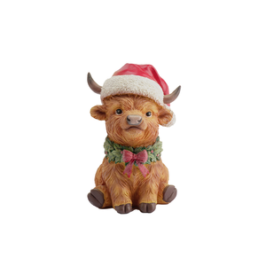 Mini Scottish Highland Cow resin Craft giáng sinh kỳ nghỉ Nguồn cung cấp trang trí kỳ nghỉ món quà điêu khắc - Product Image 5