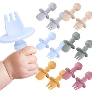 Juego de Cubiertos de Silicona para Bebés, Cucharas y Tenedores Hechos de Gel de Sílice Duradero - Product Image 1