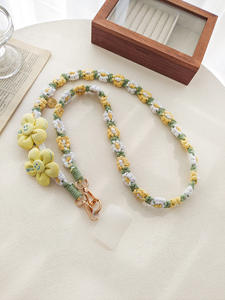 Mode <span class=keywords><strong>téléphone</strong></span> portable lanière <span class=keywords><strong>bandoulière</strong></span> corde Anti-perte chaîne <span class=keywords><strong>bandoulière</strong></span> tissé à la main marguerite fleur tournesol <span class=keywords><strong>collier</strong></span> <span class=keywords><strong>bijoux</strong></span> - Product Image 2