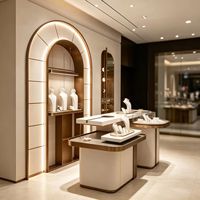 Anpassbarer Traditioneller Holz-Schmuckpräsentationstisch mit LED-Beleuchtung Glasplatte Vitrine Aufbewahrungsschubladen Langlebig Umweltfreundlich
