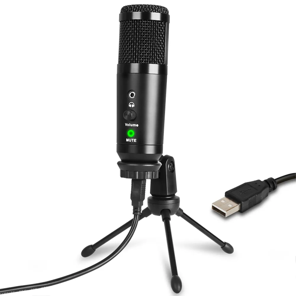 Depusheng A10 Gaming Condenser Mic USB Studio Recording Microphone Conference Microphone Desktop for Recording , Live Streaming