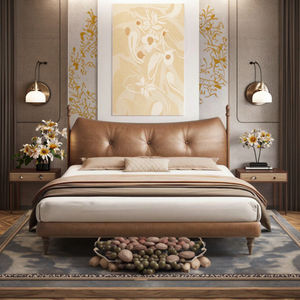 ชุดเตียงคู่ขนาดคิงส์ที่ทันสมัยหรูหราโครงเตียงไม้เนื้อแข็งสำหรับบ้านในราคาที่ดี - Product Image 6