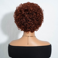 Perruque Courte et Lisse WH KELSEY en Cheveux Humains Brésiliens Remy pour Femmes Noires, Faite à la Machine, 100% Cheveux Humains, Densité 150%