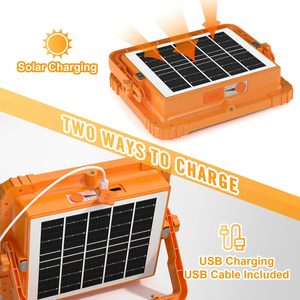 100W Solar Powered <b>LED</b> <b>Work</b> <b>Light</b> 216 <b>LEDs</b> 10000LM Magnetic <b>Rechargeable</b> Lamp 5000mAh Battery 5 Lighting Modes IP55 Waterproof - Product Image 2