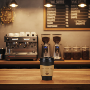 แก้วกระดาษสองชั้นแบบย่อยสลายได้ ขนาด 4, 8, 12 ออนซ์ คุณภาพสูง พิมพ์โลโก้ได้ สำหรับกาแฟร้อน ชา พร้อมฝา PS - Product Image 5