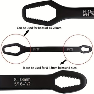 Llave Inglesa Ajustable de Doble Extremo de Calidad Profesional, 8-22 mm, Métrica, Hexagonal, Herramienta Manual Industrial - Product Image 2