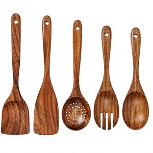 Handcrafted 12-Piece Wooden Cooking Spoons High Heat Resistant Sustainable Natural Wood Kitchen Utensil <b>Sets</b> Wholesale Exporter - Product Image 1