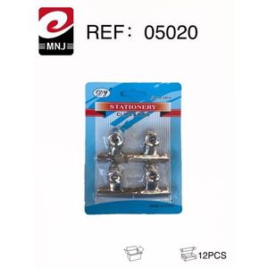 Silver Metal Clip Pinza 12Pcs Stationery Clips And Pins Made In China - Product Image 3