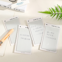 Blocs-notes adhésifs transparents vierges à grille pour étudiants, bonne adhérence, blocs mémo avec colle, matériau PET/BOPP, couleur blanche, 50 feuilles