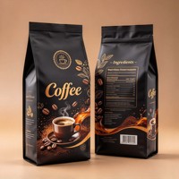 Sacs à café à fond plat imprimés sur mesure 250g 500g 1kg 2kg 5kg, pochette pour grains de café, emballage anti-humidité avec valve et fermeture éclair
