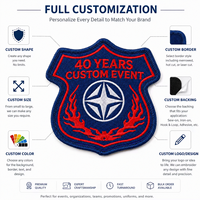 Écusson brodé personnalisé pour événements, emblème, badge, avec broderie fine, pour souvenirs d'anniversaire et uniformes d'équipe