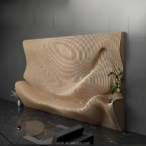 Décoration murale en tranches de bois M027, fond mural artistique sur mesure pour la maison, l'hôtel, le centre commercial, les espaces commerciaux, fabricant - Product Image 5