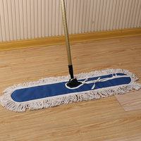 Recharge de tampon de serpillière plate en coton bleu de haute qualité, réutilisable et écologique, à absorption rapide pour le nettoyage des sols