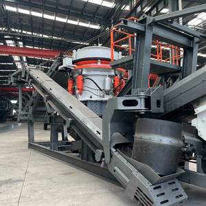 Tragbarer mobiler Kegel brecher Vibrations sieb Rad montierte Zerkleinerung station Wechselstrom motor Motor lager Zahnrad-Kern-Bergbau gestein - Product Image 2