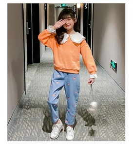 ชุดเสื้อผ้าเด็ก ชุดกางเกงกีฬาสำหรับเด็กผู้หญิง พร้อมลูกไม้สวยงาม ขายส่ง - Product Image 3