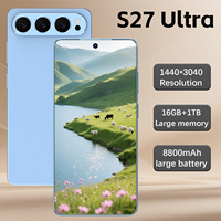 S27 Ultra 5G Smartphone Android 15 7,3 Zoll LCD 16GB RAM 1TB ROM 108MP Kamera 8800mAh Dual SIM Entsperrtes Mobiltelefon