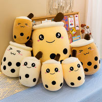 Prix abordable, peluche mignonne de boisson aux fruits, 24 cm, smiley, boba milk tea, peluche moelleuse, boba plush milk tea