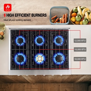 JunSky-Estufa profesional de <span class=keywords><strong>gas</strong></span> <span class=keywords><strong>natural</strong></span> de 36 pulgadas con luces indicadoras azules, 6 quemadores sellados empotrados profundos - Product Image 3