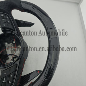 Volant en cuir et fibre de carbone avec LED, vente directe d'usine, pour modèles Audi A3 A4 A4L A5 A7L A8 Q5 Q7 B9 A6 R8 - Product Image 6