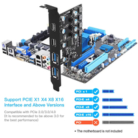 Carte d'extension PCIE USB 3.0 Type C 5 Gbps, adaptateur convertisseur PCI-E vers USB3.0 Type-C HUB 4 ports, USB3.2 GEN 1 USB a + USB C