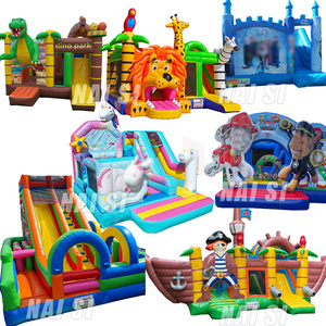 Château plein d'entrain gonflable <span class=keywords><strong>commercial</strong></span> de rose de princesse de bateau de pirate de safari avec la glissière pour des affaires de partie - Product Image 1