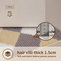 Maschinenwaschbare Polyester-Tufting-Fußmatte für Innenbereiche, rutschfeste Gummirückseite, saugfähig, haustierfreundlich, Willkommens-Eingangsmatte für die Haustür