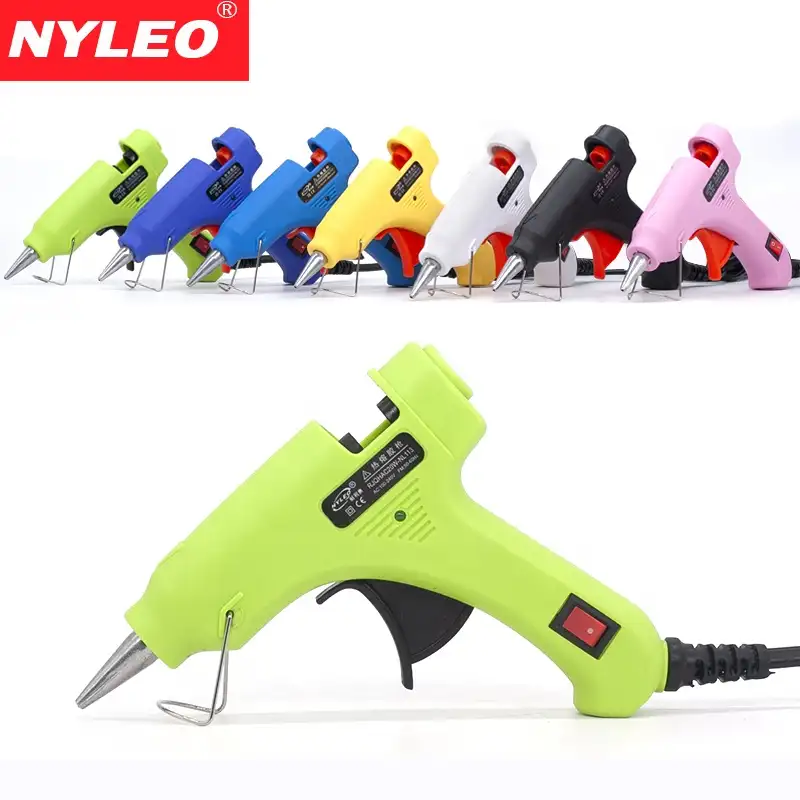 DIY use hot glue gun 20w with different color option glue gun with ON/OFF switch for DIY /Art craft/school