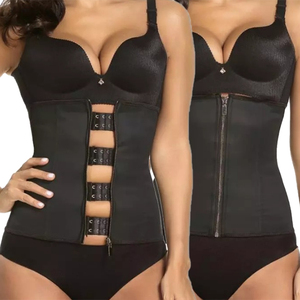 7 Steel Boned <strong>Underbust</strong> Slimming Waist Shapers Corset Zip Hook Latex Girdles Sheath Plus Size Seamless Woven Corset Breathable - Product Image 5