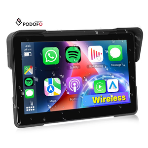 Écran portable pour moto Podofo 7 pouces, Carplay sans fil / Android Auto, moniteur étanche IP67, Airplay, Android Cast, BT - Product Image 1