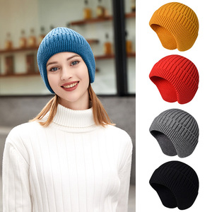 Fitspi chapeau tricoté hiver épaissir thermique hommes femmes en plein air résistant au froid manches casquette laine casquettes Toque mode <span class=keywords><strong>bonnet</strong></span> - Product Image 3