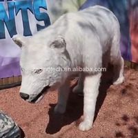 Modèle de loup blanc animatronique sur mesure pour zoo à thème ou robot animal arctique réaliste à vendre