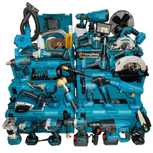 Set of 24pcs <b>Power</b> Tools Kits Rechargeable Lithium Brushless Angle Cordless Wrench Toolbox Combination Tool Set - Product Image 1