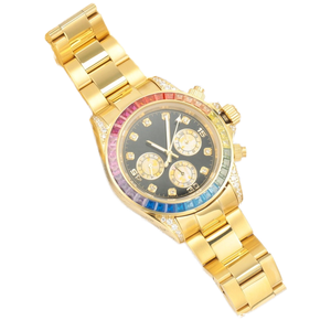 Colorful 3A Zirconia Stainless Steel Analog Watch with 22mm Leather Band Water Resistant round Dial - Product Image 5