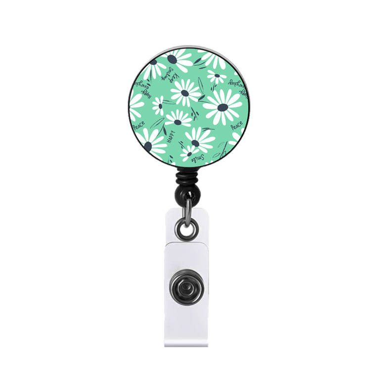 Insigne de marguerite de fond vert clair