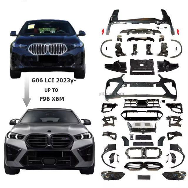 2023-24Y X6 G06 LCI Upgrade to F96 X6M Car Auto Body Kits Parts Accessories Bumper for BMW X6 G06 with headlights