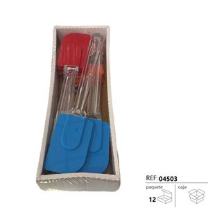 Cooking Tool Set Spatulas 12Pcs Silicone Red Blue For Kitchen Use - Product Image 1