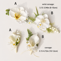 Ensemble personnalisé fait main de corsages de poignet et de boutonnières en fausse calla en EVA, vente en gros pour mariages et fêtes nuptiales