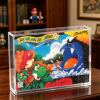 Boîte de présentation de jeux rétro en acrylique personnalisée de 5 mm avec couvercle magnétique robuste et protection UV à 99 % pour le stockage des cartouches de jeux NES N64