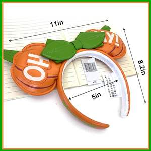 Diademas con lazo para las orejas de ratón Calabaza <span class=keywords><strong>Oh</strong></span> <span class=keywords><strong>My</strong></span> Ears Día de San Valentín Diademas Fiesta Navidad Halloween Cosplay Disfraz para niñas - Product Image 3