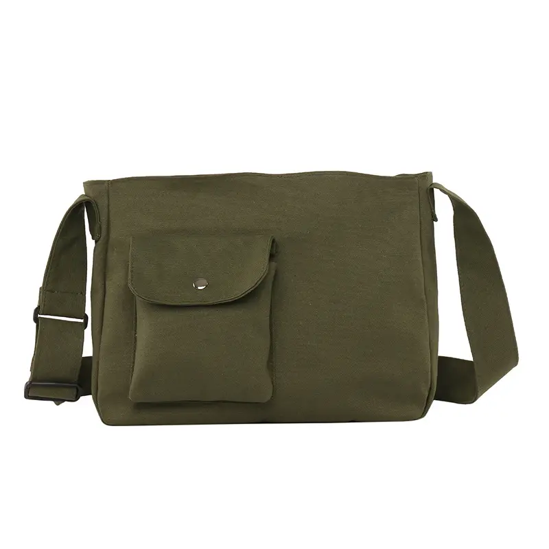 Korean Japanese Single Shoulder Canvas Bag Retro Military Style Crossbody Bag
