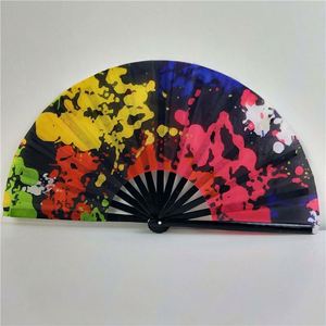 Customized Big Folding Bamboo Hand Fan Fabric Personalized Hand Fan - Product Image 5